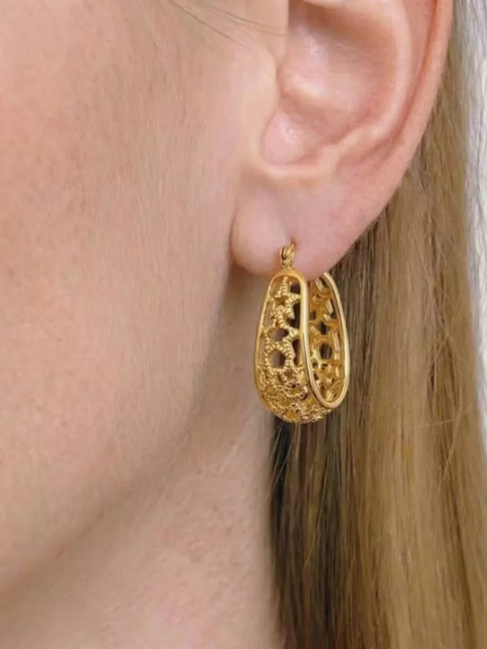 14K Gold Womens Small Etched Hoop Earrings Ladies New 14 K Silver Hoops Jewelry